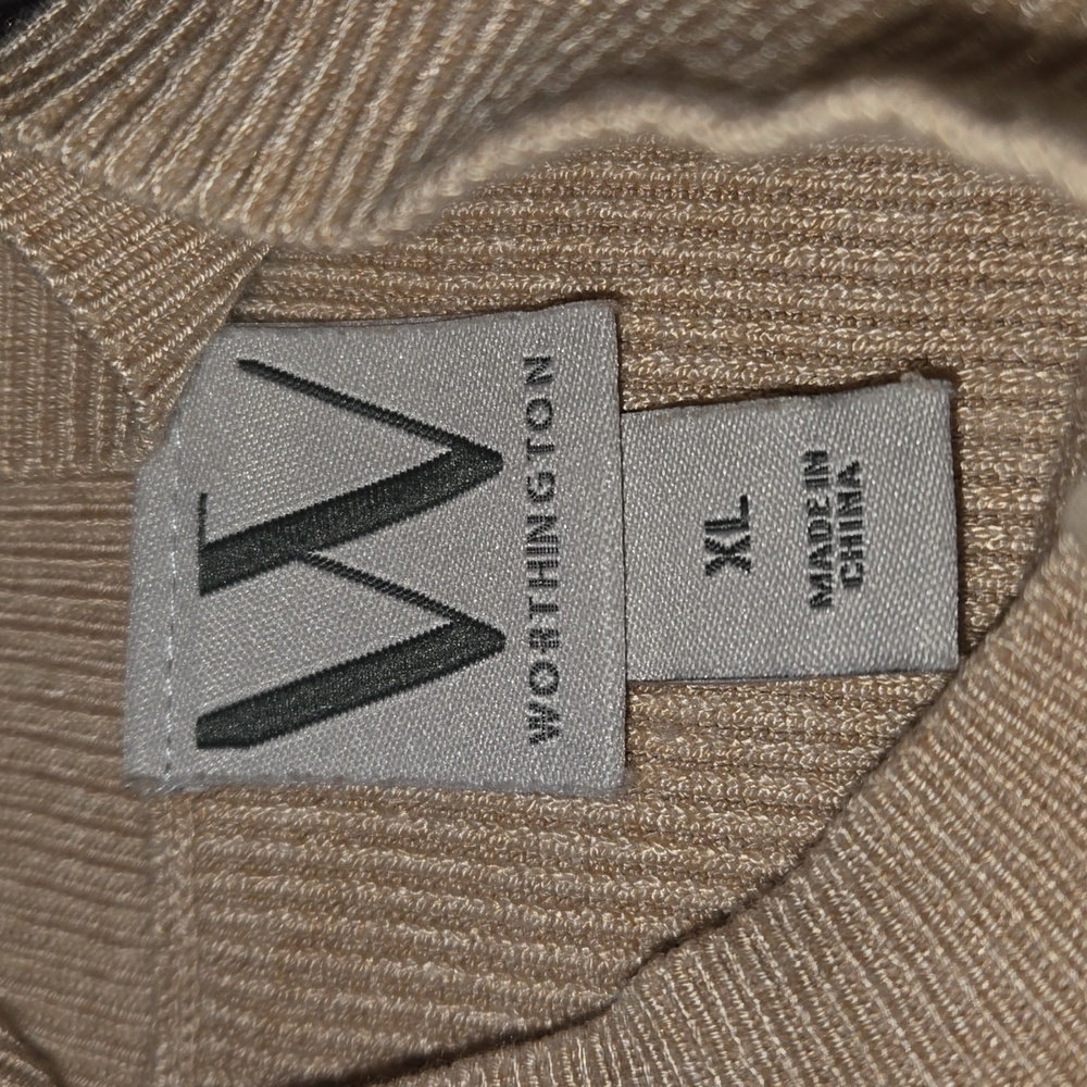 Worthington Women's Sleeveless Mock Neck Top Camel Size XL - Picture 7 of 8